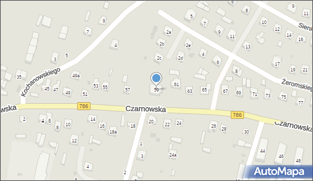 Piekoszów, Czarnowska, 59, mapa Piekoszów