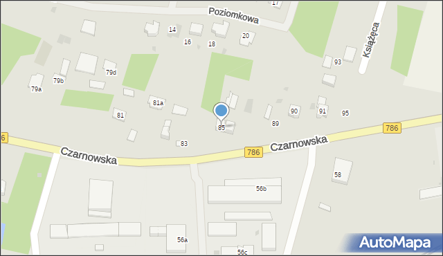 Piekoszów, Czarnowska, 85, mapa Piekoszów