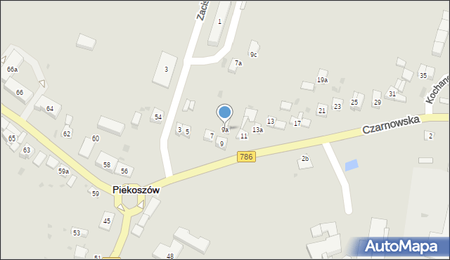 Piekoszów, Czarnowska, 9a, mapa Piekoszów