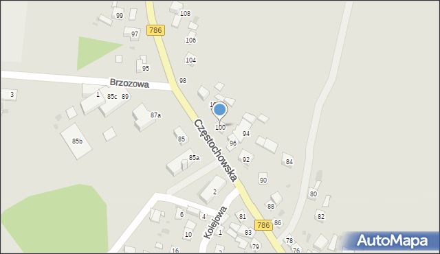 Piekoszów, Częstochowska, 100, mapa Piekoszów