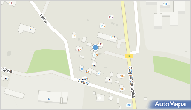 Piekoszów, Częstochowska, 109, mapa Piekoszów