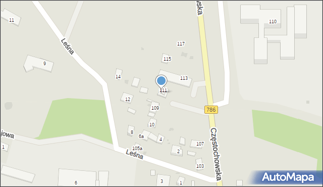 Piekoszów, Częstochowska, 111a, mapa Piekoszów