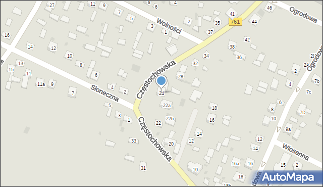 Piekoszów, Częstochowska, 24, mapa Piekoszów