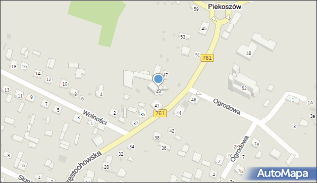 Piekoszów, Częstochowska, 43, mapa Piekoszów