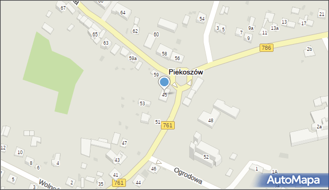 Piekoszów, Częstochowska, 45, mapa Piekoszów