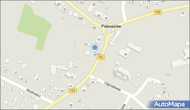 Piekoszów, Częstochowska, 51, mapa Piekoszów