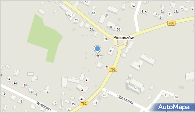 Piekoszów, Częstochowska, 53, mapa Piekoszów