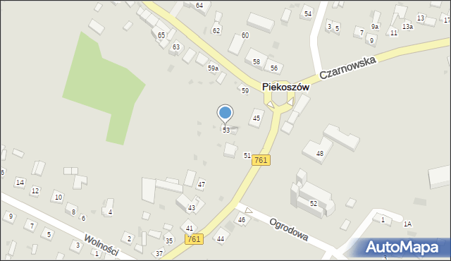 Piekoszów, Częstochowska, 53, mapa Piekoszów