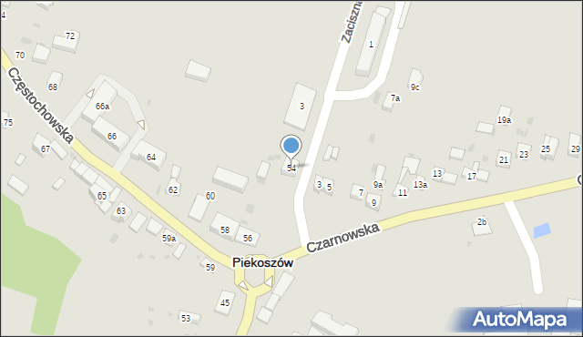 Piekoszów, Częstochowska, 54, mapa Piekoszów