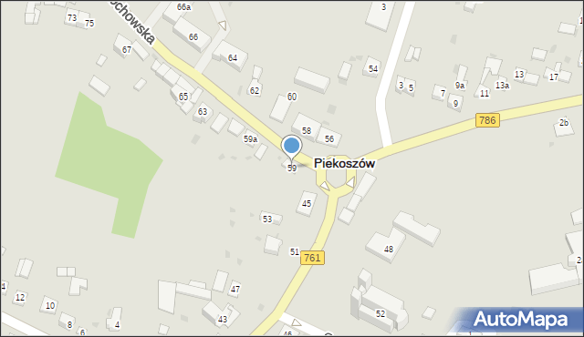 Piekoszów, Częstochowska, 59, mapa Piekoszów