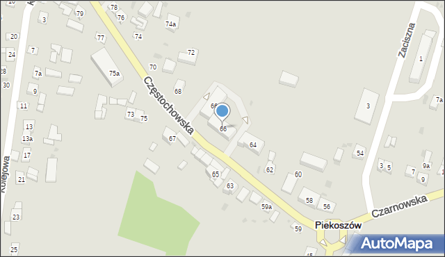 Piekoszów, Częstochowska, 66, mapa Piekoszów