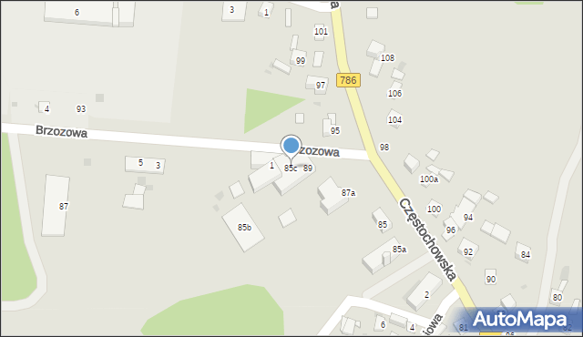 Piekoszów, Częstochowska, 85c, mapa Piekoszów