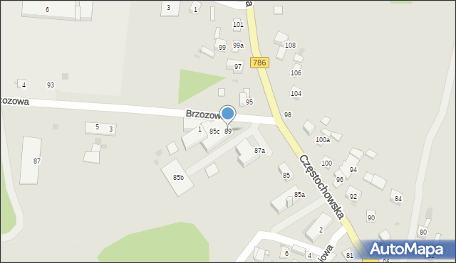 Piekoszów, Częstochowska, 89, mapa Piekoszów