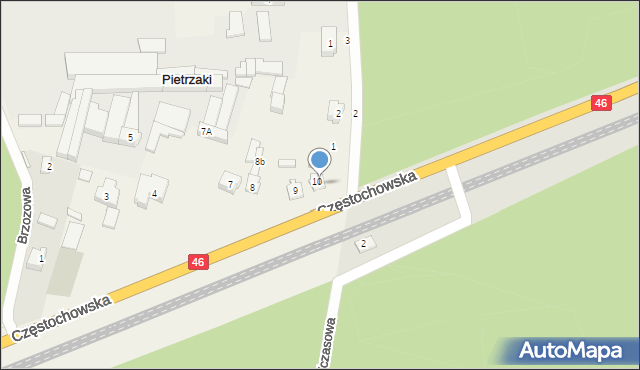 Pietrzaki, Częstochowska, 11, mapa Pietrzaki