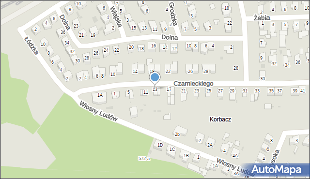 Piła, Czarnieckiego Stefana, hetm., 13, mapa Piły