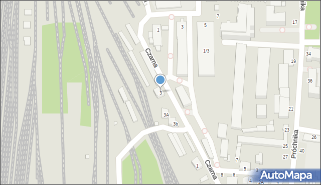 Piotrków Trybunalski, Czarna, 3, mapa Piotrków Trybunalski