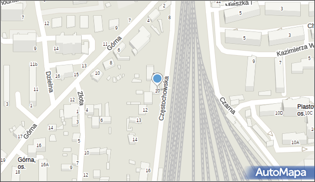 Piotrków Trybunalski, Częstochowska, 10, mapa Piotrków Trybunalski