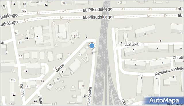 Piotrków Trybunalski, Częstochowska, 8, mapa Piotrków Trybunalski
