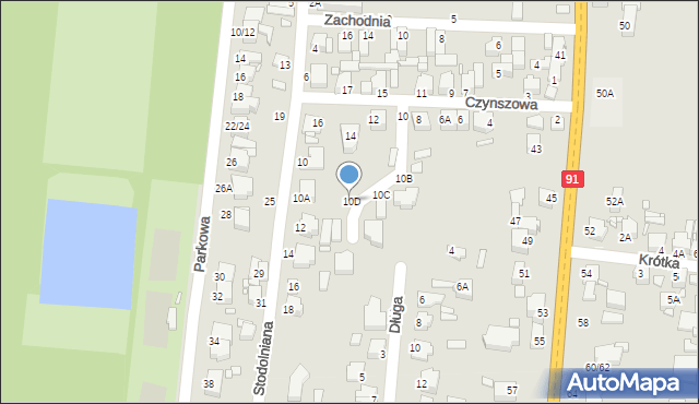 Piotrków Trybunalski, Czynszowa, 10D, mapa Piotrków Trybunalski