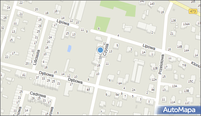 Piotrków Trybunalski, Czysta, 22, mapa Piotrków Trybunalski