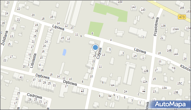 Piotrków Trybunalski, Czysta, 28, mapa Piotrków Trybunalski