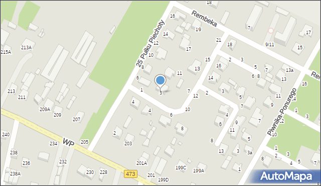 Piotrków Trybunalski, Czyżewskiego Ludwika, gen., 3, mapa Piotrków Trybunalski