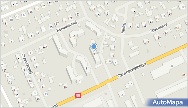 Pisz, Czerniewskiego Fryderyka Adama, 5, mapa Pisz