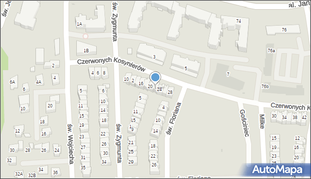 Płock, Czerwonych Kosynierów, 22, mapa Płock