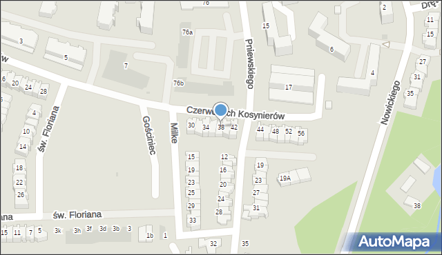 Płock, Czerwonych Kosynierów, 38, mapa Płock