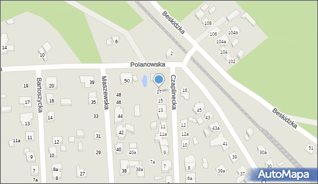 Poznań, Czaplinecka, 17, mapa Poznania