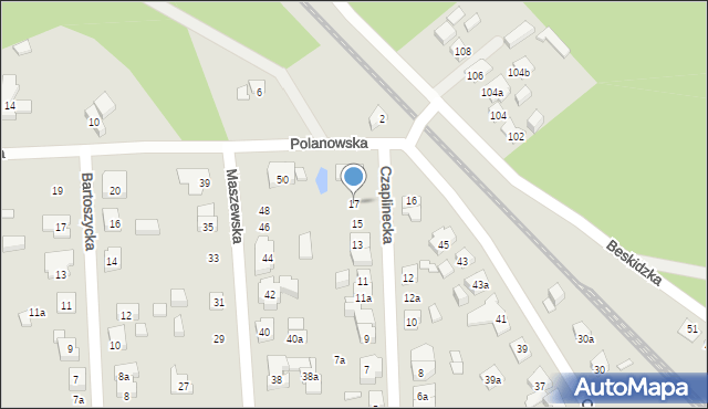 Poznań, Czaplinecka, 17, mapa Poznania