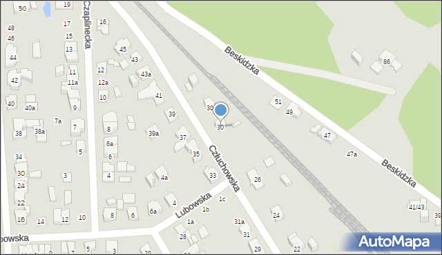 Poznań, Człuchowska, 30, mapa Poznania