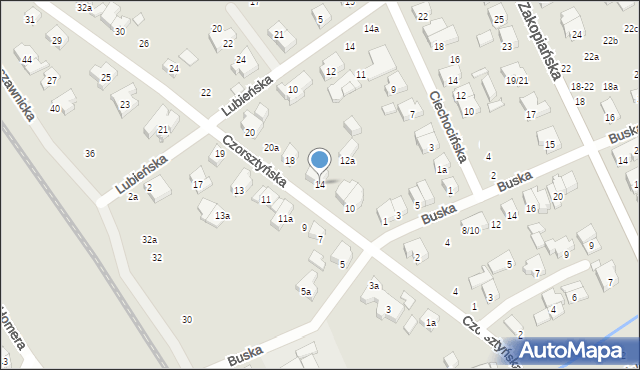 Poznań, Czorsztyńska, 14, mapa Poznania