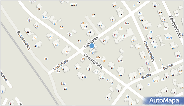 Poznań, Czorsztyńska, 20, mapa Poznania