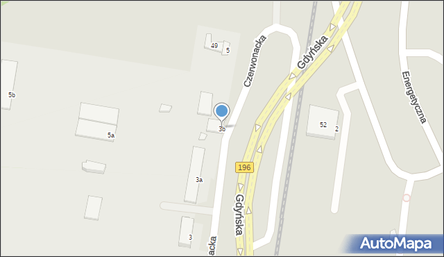 Poznań, Czerwonacka, 3b, mapa Poznania