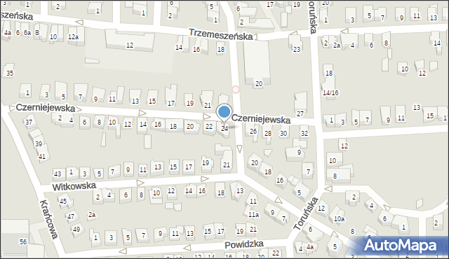 Poznań, Czerniejewska, 24, mapa Poznania