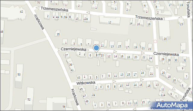 Poznań, Czerniejewska, 8, mapa Poznania