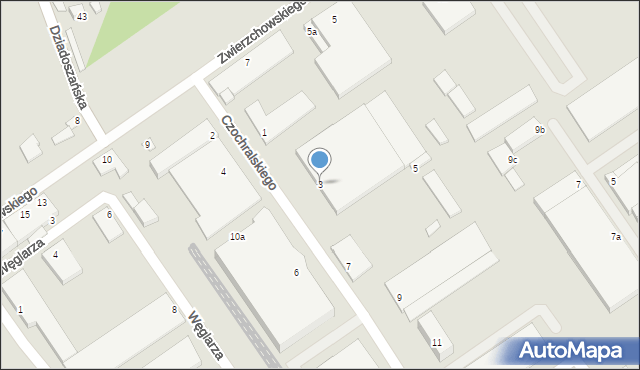 Poznań, Czochralskiego Jana, prof., 3, mapa Poznania