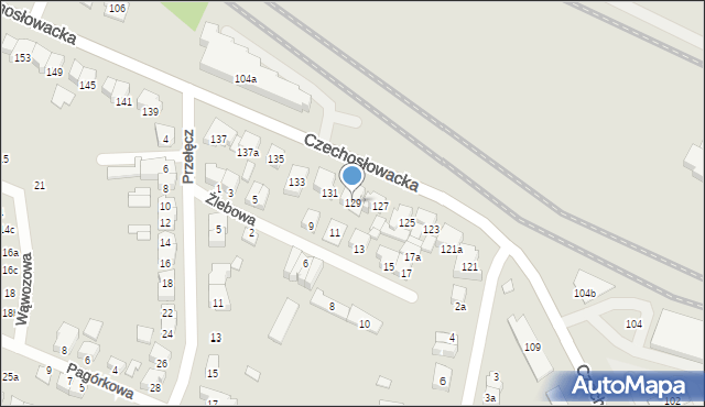 Poznań, Czechosłowacka, 129, mapa Poznania