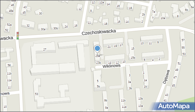 Poznań, Czechosłowacka, 23a, mapa Poznania