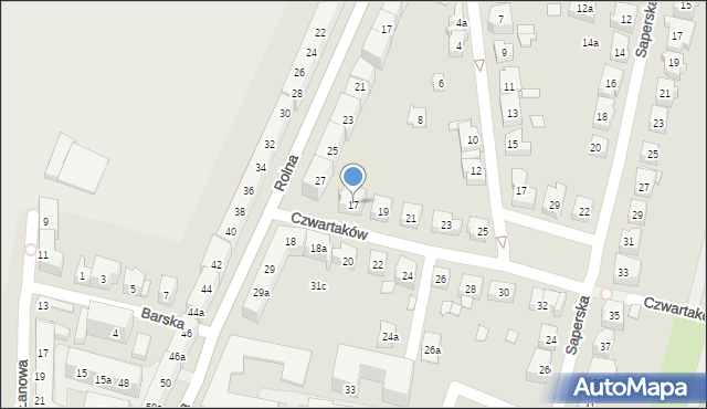 Poznań, Czwartaków, 17, mapa Poznania