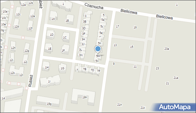 Poznań, Czarnucha, 5m, mapa Poznania