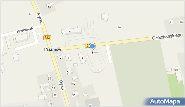 Prażmów, Czołchańskiego Piotra, 8, mapa Prażmów