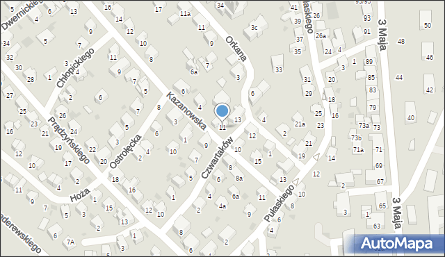 Przemyśl, Czwartaków, 11, mapa Przemyśla