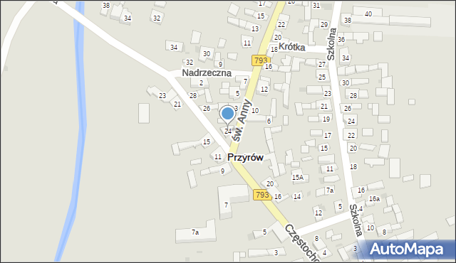 Przyrów, Częstochowska, 24, mapa Przyrów