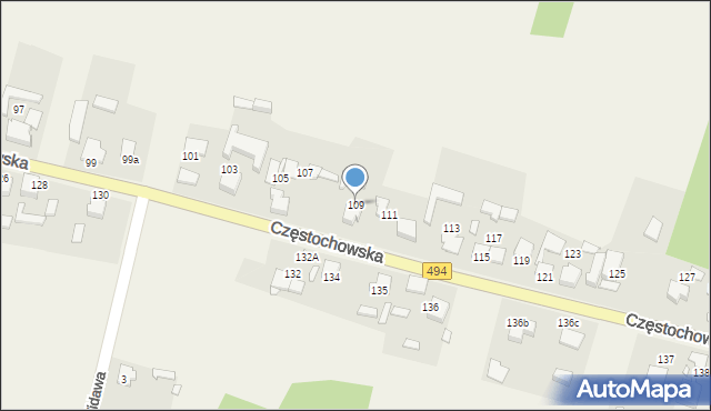 Przystajń, Częstochowska, 109, mapa Przystajń