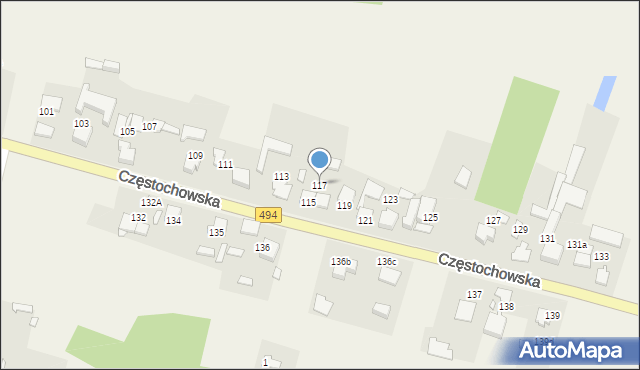 Przystajń, Częstochowska, 117, mapa Przystajń