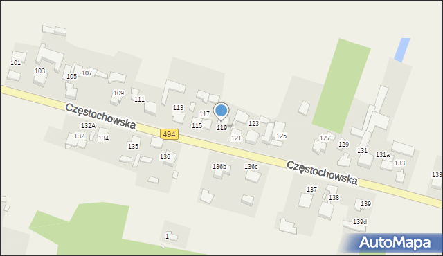 Przystajń, Częstochowska, 119, mapa Przystajń