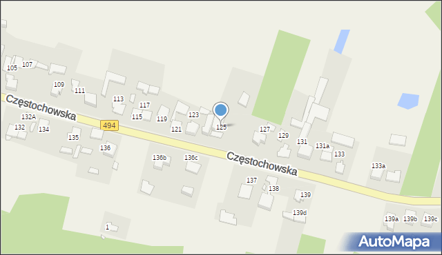 Przystajń, Częstochowska, 125, mapa Przystajń