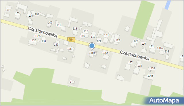 Przystajń, Częstochowska, 136b, mapa Przystajń